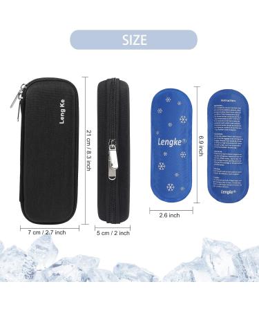 Bomkee Insulin Pen Bag | Insulin Cooling Bag for Diabetes | Travel Medication Case with 2 Fridge Packs - Black - Buy Online on GoSupps.com