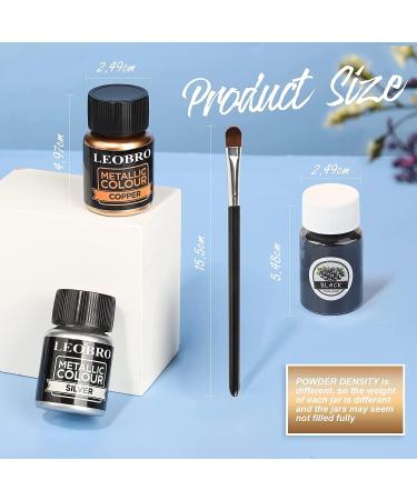 LEOBRO Metallic Pigment Powder - 6 Jars for Epoxy Resin, Jewelry, Candle, Soap, Paint Making - Buy Online on GoSupps.com