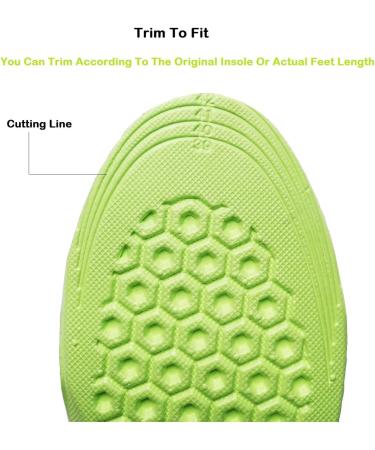 Honeycomb Elastic Shock Absorbing Shoe Insoles - 2 Pairs for Men, Women, Kids - Size Women 9-10/ Men 7-9.5 - Buy Online on GoSupps.com