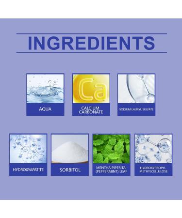 Hydroxyapatite Toothpaste 7.5% Whitening Toothpaste with Mint Fragrance 16 Hours Fresh Breath 120g/4.23oz - Buy Online on GoSupps.com