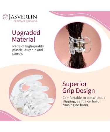 JASVERLIN Clear Small Hair Clips - 50pcs Mini Claw Clips for Fine Thin Hair - Non-Slip Strong Grip Hair Accessories for Women and Girls - Buy Online on GoSupps.com