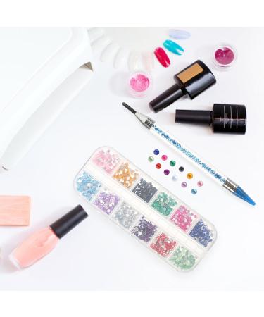 POPETPOP 1 Set crystal rhinestones flatback colorful rhinestones Nail Pen jewelry tool drawing tool Diamond drawing bead set diamond brush charm beads painting pen nail flat blue suit 16x1cm Blue - Buy Online on GoSupps.com