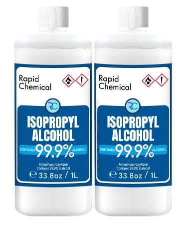 99% Isopropyl Alcohol - Made in Canada - 2 Pack 1000ml USP Grade Isopropyl Rubbing Alcohol - Isopropyl Alcohol 99 Percent - Bottle 99.9% Alcohol by Rapid Protectant (1000ml - 2 Pack)
