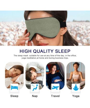 Adjustable Haskirky Light Blocking Eye Mask for Men and Women - Perfect for Travel, Yoga, Meditation, and Deep Sleep - Pure Green - Buy Online on GoSupps.com