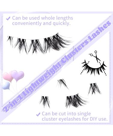 Buy D Curl Lash Clusters - 10 Pairs Waterproof Faux Mink Eyelashes for DIY Extensions - Fluffy Anime Lashes with Clear Band - Buy Online on GoSupps.com