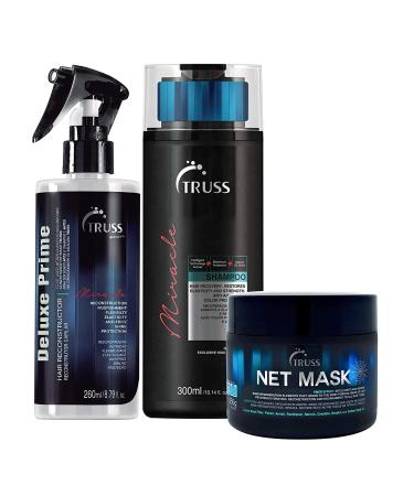 TRUSS Net Hair Mask - Intensive Repair Hair Mask Bundle with Deluxe Prime Hair Treatment and Miracle Shampoo