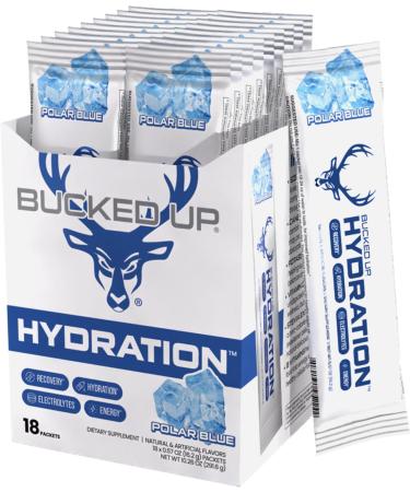 Bucked Up Hydration - Polar Blue | Electrolyte and Hydration Powder Drink Mix | 18 Packs (18 Servings)