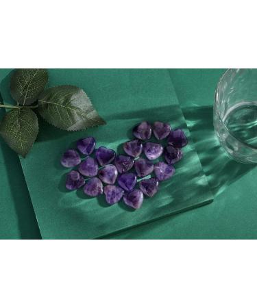 Xiannvxi 20pcs Amethyst Heart Crystals - Natural Gemstones for Love Reiki and Home Decoration | Lucky Charm Palm Stones - Buy Online on GoSupps.com