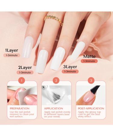 Buy AZUREBEAUTY Vegan Nail Polish Set - Milk White Quick Dry Lacquer Kit with Top Coat & Remover - 50pcs Cotton Pads - International Shipping Available - Buy Online on GoSupps.com