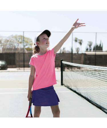 Girls Short Sleeve Dry-Fit Active Tee 5-Pack - Large, Crew Neck, Soft & Athletic Performance - Black/Grey/Red/Blue/Purple - Buy Online on GoSupps.com