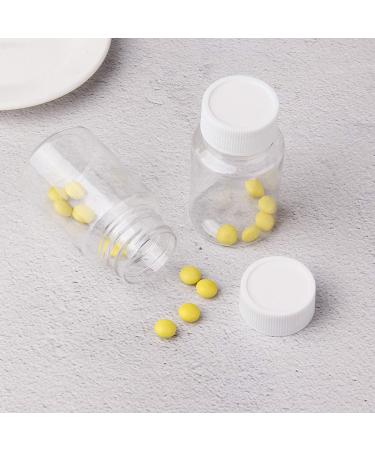 Lamoutor 80ML 18Pcs Clear Pill Bottle Plastic Medicine Reagent Chemical Containers with Caps - Empty for Liquid/Solid/Powder Medicine - Buy Online on GoSupps.com