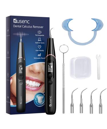 Plaque Remover for Teeth, Susenc Electric Dental Tools with 4 Replaceable Heads, 1 Oral Mirror and 1 Mouth Opener Tartar Remover Teeth Cleaning Kit Safe for Adult Kids (Black1)