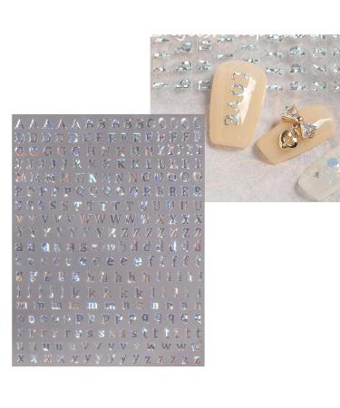JMEOWIO Glitter Letter Nail Art Stickers - 8 Sheets Self-Adhesive Alphabet Decals for Unique Nail Designs - Buy Online on GoSupps.com