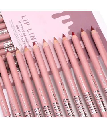  Rnyrn Long-Lasting Lip Pencil Set - 12 Matte Creamy Natural Colors for Cosmetics Lip Pencil Kit - For Day Night Party Wedding Office School Date Travel - Buy Online on GoSupps.com