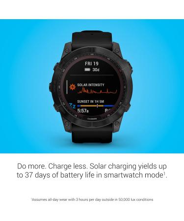 Garmin fenix 7X Sapphire Solar | Adventure Smartwatch with Solar Charging | GPS, Touchscreen & Wellness Features | Carbon Gray DLC Titanium - Buy Online on GoSupps.com