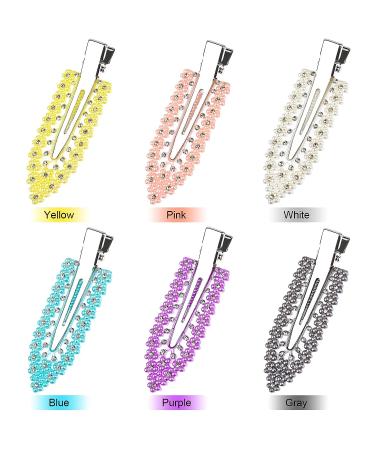 18 Pcs Rhinestone No Bend Hair Clips - Hair Barrettes for Women - Flat Diamond Clips for Styling, Makeup, and Face Washing - Buy Online on GoSupps.com
