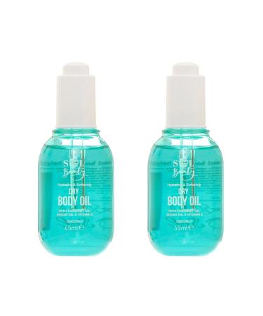 Sol Beauty Coconut Scent Dry Body Oil with Coconut Oil, Argan Oil & Vitamin E, Helps Smooth and Soften Skin, Vegan Friendly Lightweight Moisturizer 2 x 45 ml