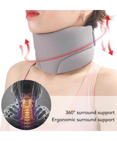 Adjustable Cervical Collar Soft Neck Brace with Breathable Fabric Ergonomic Design Lightweight Portable for Traveling Men Women Relieves Neck Discomfort (Grey) - Buy Online on GoSupps.com