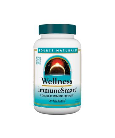Source Naturals Wellness ImmuneSmart - for Core Daily Immune Support* with Vitamins A C and D Zinc Elderberry Echinacea Andrographis Turkey Tail and Garlic - 90 Capsules 90 Count (Pack of 1)