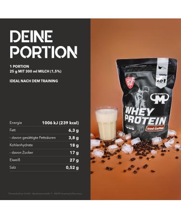 Mammut Nutrition Whey Protein Iced Coffee 1kg - Real Coffee Flavor High Protein Shake 1000g Whey Protein for Optimal Performance - Buy Online on GoSupps.com