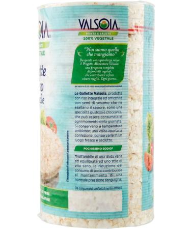 Valsoia Integrali Pack of 6 whole grain rice cakes 100% vegetable crunchy gluten free 100 g - Buy Online on GoSupps.com