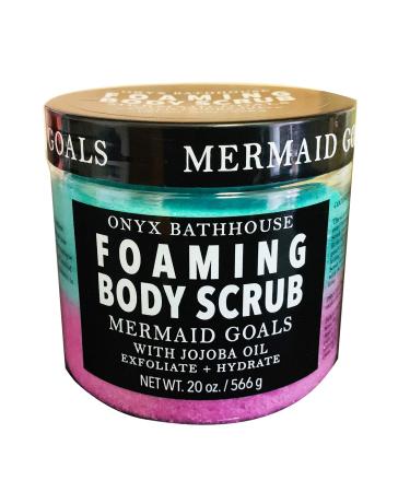 Onyx Bath House Foaming Bath Scrub 20 Oz! Mermaid Goals With Jojoba Oil! Scented With Coconut And Lime! Body Scrub Gently Exfoliates & Hydrate Skin! Choose From Unicorn Or Mermaid! (Mermaid)
