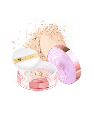 FV Setting Powder for Minimizes Pores and Fine Lines  Lightweight & Long Lasting Face Loose Powder for Light  Medium & Tan Skin Tones with Matte Finish Baking Powder 0.35oz (10g) 001 Nature
