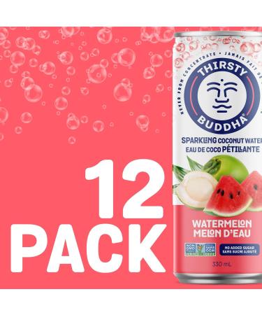 Thirsty Buddha Sparkling Coconut Water Watermelon 4.5kg (12/330ml) - Buy Online on GoSupps.com
