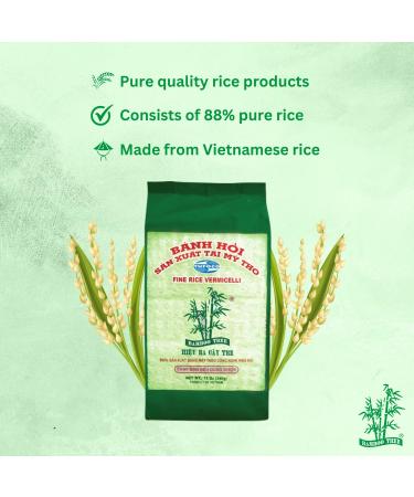 Bamboo Tree Fine Rice Vermicelli Green - 340g Pack | Premium Quality Asian Noodle - International Shipping Available - Buy Online on GoSupps.com