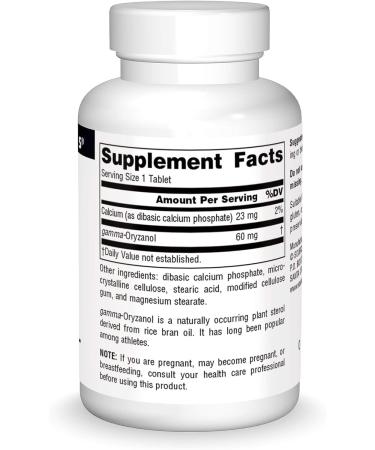 Source Naturals Gamma Oryzanol 60mg Dietary Supplement - 200 Tablets, Vegetarian-Friendly - Buy Online on GoSupps.com