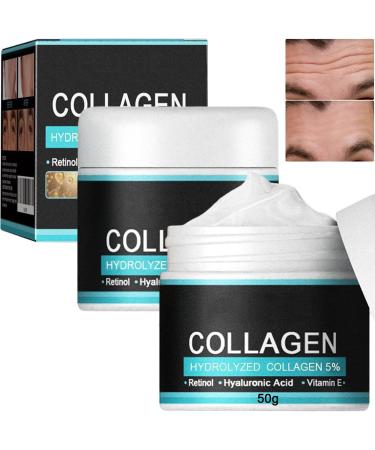 JASUBAI Collagen 2-Pack Instant Moisturizing Face Creams - Retinol & Hyaluronic Acid Cream - Anti-Aging Cream for Men - Skin Firming Cream - Deep Moisturizing Cream