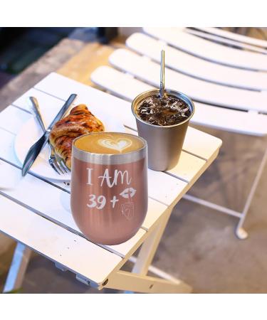 Bokalaka 40th Birthday Gift for Women - Stainless Steel Wine Tumbler (12oz 350ml) Rose Gold - Perfect 39+1 Celebration Present - Buy Online on GoSupps.com