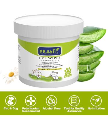Dr. Eeasy Pet Wipers - 480 Karat Tear Stain Remover for Dogs Cats Horses & Rabbits | Soft & Gentle Vegetable Formula | Pack of 4 - Buy Online on GoSupps.com