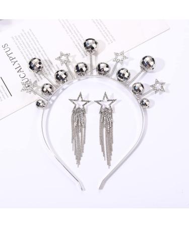 Rhinestone Star Disco Ball Headband for Women - 70s/80s Costume Accessory for Country Concerts, Halloween & New Year's Eve Parties - Holiday Gift Idea - Buy Online on GoSupps.com