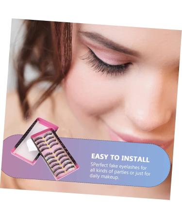 FOMIYES 10 Pairs Fake eyelashes False Eyelashes Makeup Eyelashes False Lashes Dense Eyelashes Long Eyelashes Natural Eyelashes Faux Lashes girl Miss artificial fiber - Buy Online on GoSupps.com