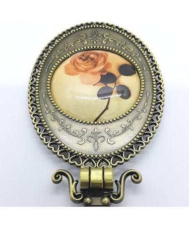 Handheld Mirror Antique with Stand Double Folding Sided Brass for Makeup Mirror 18cm (7 inch) - Buy Online on GoSupps.com