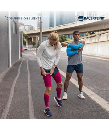 BAUERFEIND Calf Support Compression Sleeves | Unisex Extra Long Leg Warmers | Black - International Shipping Available - Buy Online on GoSupps.com