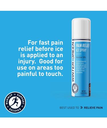 Wintergreen Ice Spray 3.5 Fl Oz - Soothing Pain Relief with Menthol & Peppermint Oils for Inflammation - 150mL - Buy Online on GoSupps.com