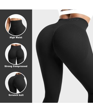 VOYJOY Women's Scrunch Butt Lifting High Waist Yoga Leggings - Black, Small - Buy Online on GoSupps.com
