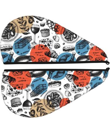 Super Absorbent French Food Microfiber Hair Towel Wrap | Quick Dry Coral Velvet for Long Curly & Thick Hair - Ideal for Women - Buy Online on GoSupps.com