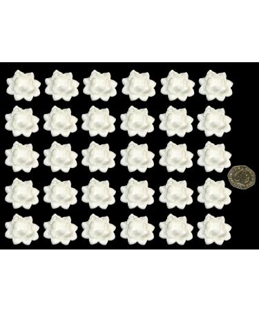 30 x edible 3D Lotus flowers icing toppers cake cupcakes decorations (White) - Buy Online on GoSupps.com