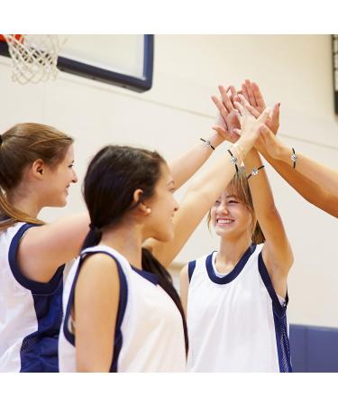 Adjustable Basketball Bracelets - Set of 20 Pieces for Men, Women, Teens - Black and Silver Cord Braided Bracelet with Charm - Ideal for Basketball Players - Buy Online on GoSupps.com