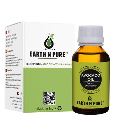 EARTH N PURE Avocado Oil Cold Pressed Pure and Natural for Hair and Skin 50 ml