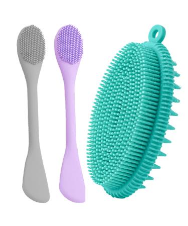 2pcs Mask Applicator with 2 In 1 Bath And Shampoo Brush