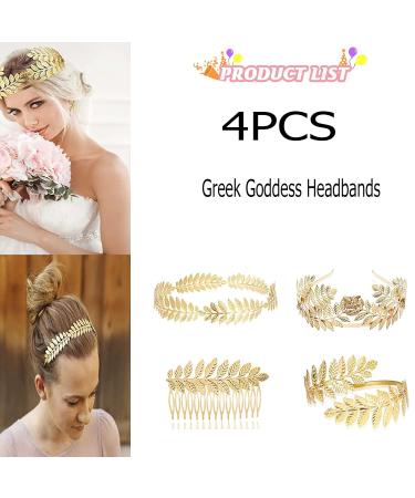 4-Piece Roman & Greek Crown Set | Goddess Hair Accessories | Laurel Headbands & Hair Combs for Elegant Styling - Buy Online on GoSupps.com