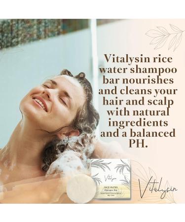 Vitalysin Rice Water Shampoo Bar for Women and Men - Sulfate-Free, Paraben-Free Hair Cleanser for Hair Growth, Anti-Hair Loss, Oily & Dry Hair, Dandruff - Safe for Sensitive Scalp, Thinning Hair - Color-Treated - Buy Online on GoSupps.com