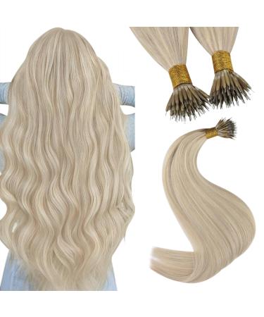 Youngsee nanoring Extensions real hair blond 35cm nanoring extensions ashblond with blond nano ring hair extensions remy real hair extensions nanoring hair recovery real hair nano hair 50g #18/613 35 cm-nano 2-2- #p18/613 - Buy Online on GoSupps.com