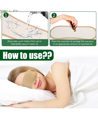 Organic Castor Oil Eye Mask Pack - 2 Reusable Wraps for Moisture Eyelash & Eyebrow Growth Dark Circles & Wrinkle Relief - Buy Online on GoSupps.com
