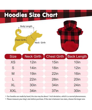 Plaid Dog Hoodie Pet Clothes Sweater with Hat - X-Large Red - Buy Online on GoSupps.com
