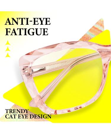 Shop Stylish Blue Light Blocking Glasses for Women - Pink | Ideal for Reading Gaming & Screen Time - Buy Online on GoSupps.com